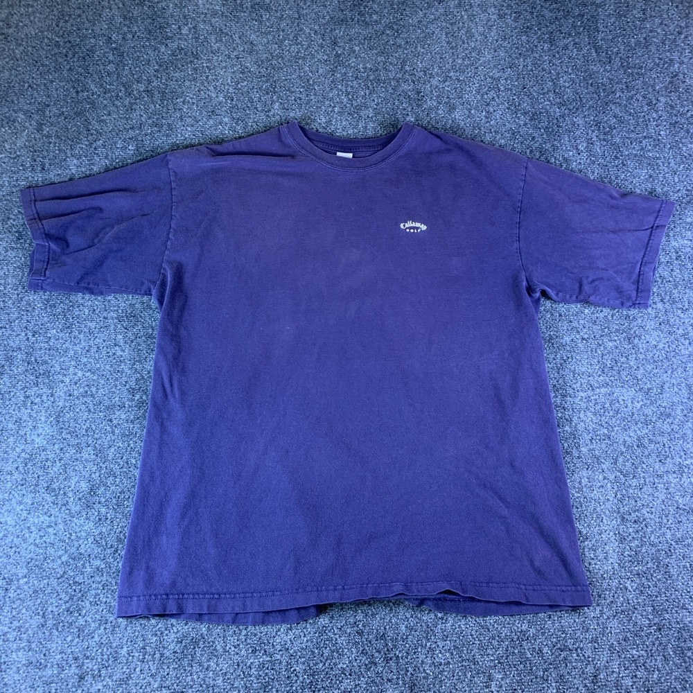 Callaway Golf T-Shirt Mens L Navy Blue Logo Crew Neck Short Sleeve Pullover